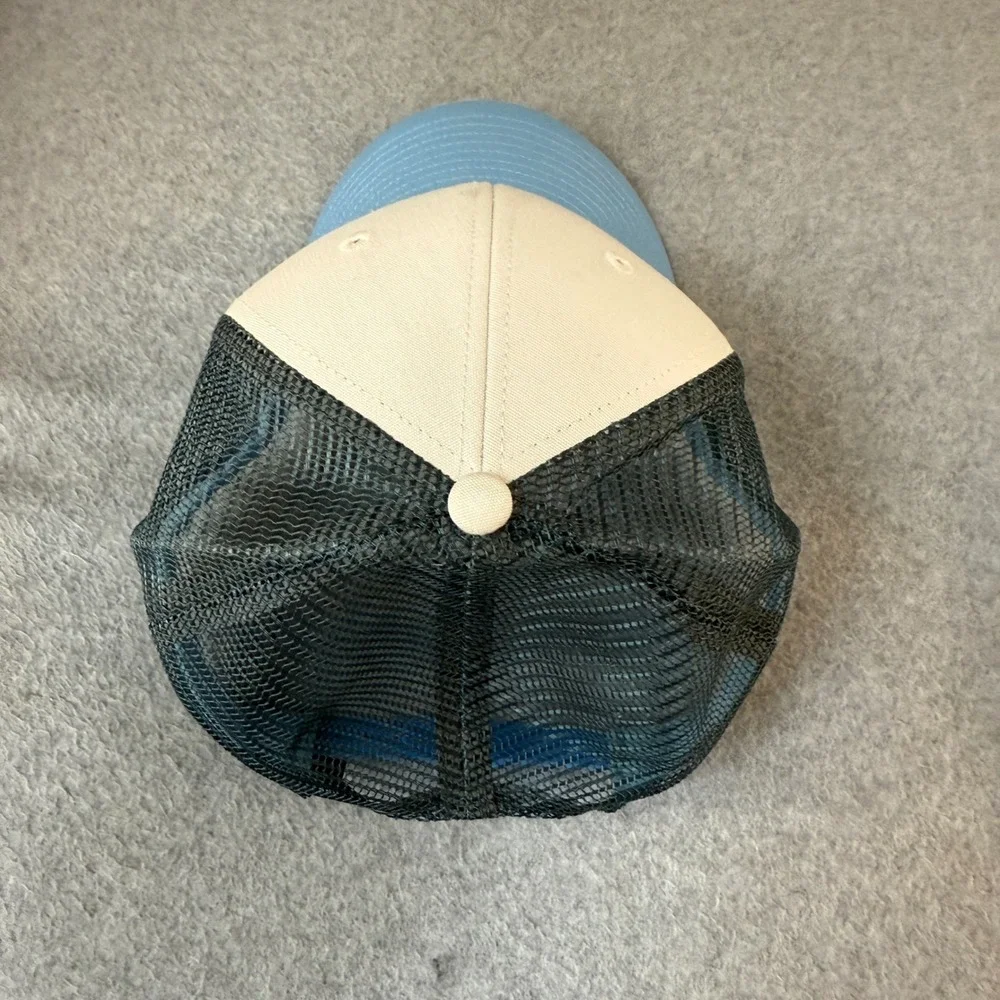 Patagonia Trucker Hat Surfboard Car Live‎ Simply Beige Blue Mesh Cap One Size OS